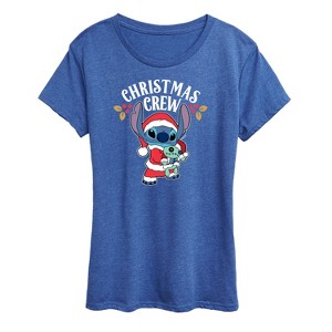Women's - Lilo and Stitch - Christmas Crew Short Sleeve Graphic T-Shirt - 1 of 4
