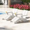 WestinTrends Riviera Outdoor 4-Piece HDPE Modern Adirondack Chairs Set with Folding Patio Ottomans and Cup Holder - 2 of 4