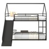 NicBex Twin Over Twin Bunk Bed,House Bed with Ladder and Slider,Metal Bunk Bed Frame for Dormitory and Bedroom,No Box Spring Needed - 3 of 4
