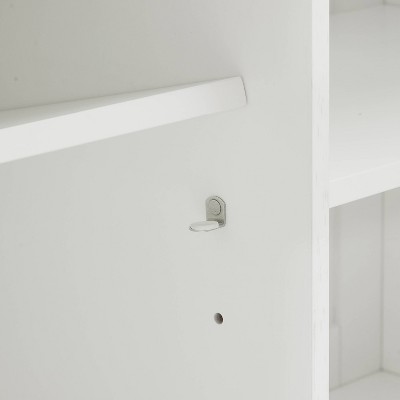 Clifton 36" Distressed White and Brown Modern Farmhouse Kitchen Island