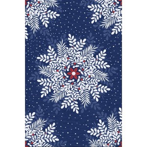 Christmas Area Rug Floral Pattern Floor Cover Washable Indoor Carpet Rug Decorative Non Slip Accent Rug for Bedroom - 1 of 1