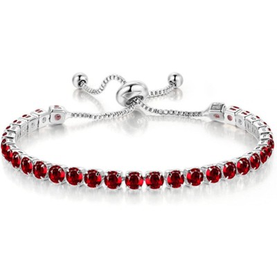white gold + red stone