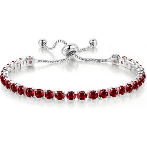 Cloth Women's Delicate Tennis Bracelet - Adjustable Slide Bracelet with White Gold Plated Diamonds and Cubic Zirconia - 1 of 4