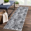 Washable Modern Geometric Rug Non Slip Low Pile Rug Throw Floor Cover Foldable Indoor Carpet for Living Room Bedroom - 2 of 4