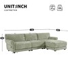 110 Inch L-Shaped Sectional Sofa Set with Ottoman, Modular Sofa with USB and Type-C Ports, Upholstered Sofa with Wood Frame-Coolbibila - 4 of 4