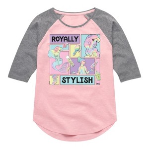 Girls' - Disney - Royally Stylish Shirt Tail Raglan Graphic T-shirt - 1 of 4