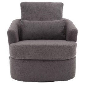 TiramisuBest Gray Swivel Barrel Chair - Comfy Round Accent Chair for Living Room, Nursery, Hotel, Bedroom, Office & Lounge - 1 of 4