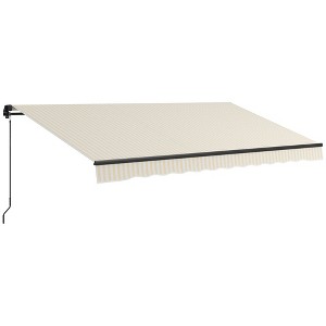 PAGED Awning Retractable Awning with Manual Crank Handle for Deck, Balcony, Garden - 1 of 4
