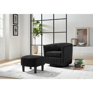 CAVINAS Upholstered Accent Chair with Ottoman and Cushion Design,Comfortable Chair and Ottoman Sets for Bedroom,Reading Room - 1 of 4