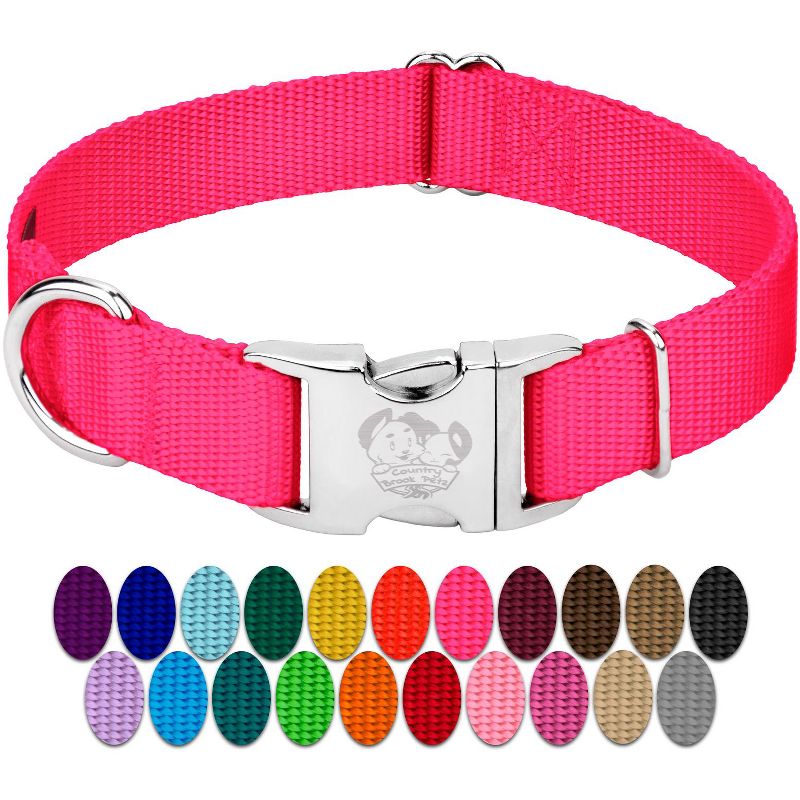 Country Brook Petz Premium Nylon Dog Collar with Metal Buckle for Small Medium Large Breeds - Vibrant 30+ Color Selection, 5 of 16