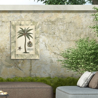 Palm Tree Print in Bamboo Frame on Canvas, 24x32