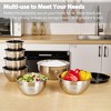 Itopfox 7-Piece Stainless Steel Mixing Bowls with Lids, Nesting Design for Space Saving, Ideal for Baking, Prepping, Cooking and Serving Food - 2 of 4