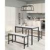 VASAGLE Dining Table Set for 4, Kitchen Table with 2 Benches, 27.6 x 43.3 x 29.5 Inches Dining Room Table, 11.8 x 38.2 x 19.7 Inches Bench - 2 of 4