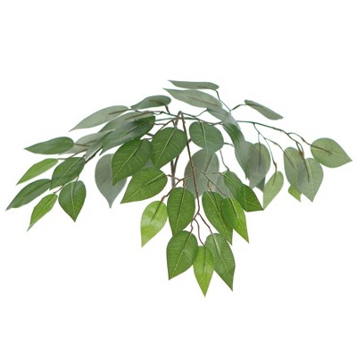 78" Green Silk and Plastic Potted Ficus Floor Plant