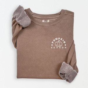 Simply Sage Market Embroidered Pumpkin Season Pumpkin Lightweight Garment Dyed Sweatshirt - 1 of 4