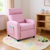 Tangkula Kids Recliner Chair Adjustable Leather Sofa Armchair w/ Footrest Side Pocket - 3 of 4