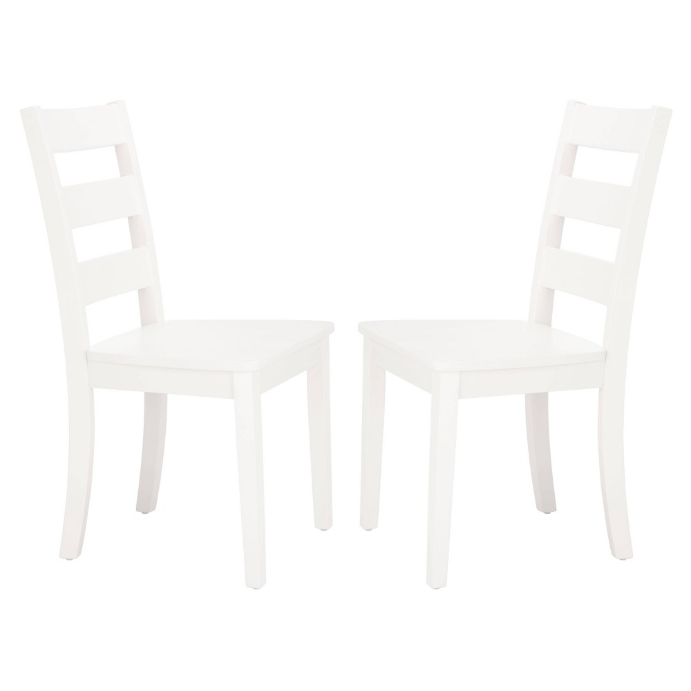 Silio Ladder Back Dining Chair White - Safavieh, Total of 6 chairs, (3 boxes)