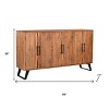 HomeRoots 69" Brown Solid Wood Live Edge Sideboard with Six Doors - 3 of 4