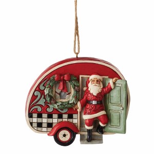 Jim Shore 2.75 In Highland Glen Santa In Plaid Camper Ornament Heartwood Creek Tree Ornaments - 1 of 3