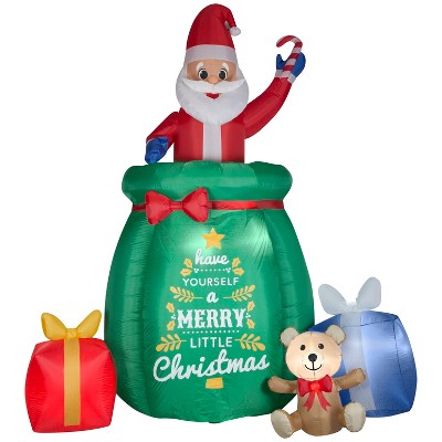 Gemmy Giant Animated Christmas Airblown Inflatable Santa in a Gift Sack, 10 ft Tall