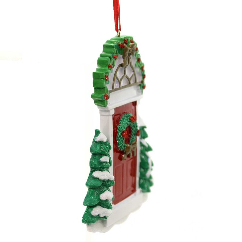 THIS LITTLE PIGGY 4.5 Inch Red Door Christmas House Tree Ornaments, 2 of 3