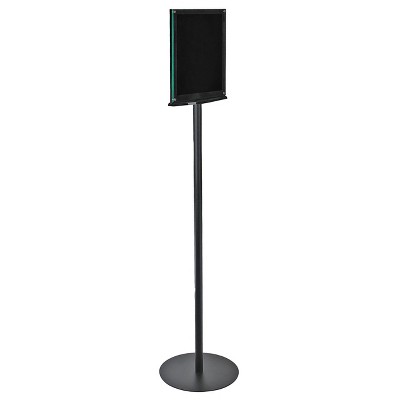 Black Double-Sided Magnetic Floor Sign Holder with Clear Plastic Cover