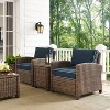 Bradenton 3pc Outdoor Wicker Seating Set with Two Chairs & Table Navy - Crosley - 2 of 4