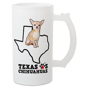 Elanze Designs The Lonestar State Texas Loves Chihuahuas Matte White Frosted Glass Classic Mug Stein, 16 Ounce - 1 of 4