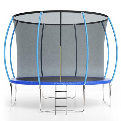 GustoWave Trampoline 12FT with Safety Enclosure & Ladder, Heavy-Duty Outdoor Trampoline for Kids and Adults  ASTM F2225-15 Certified,440LB Capacity