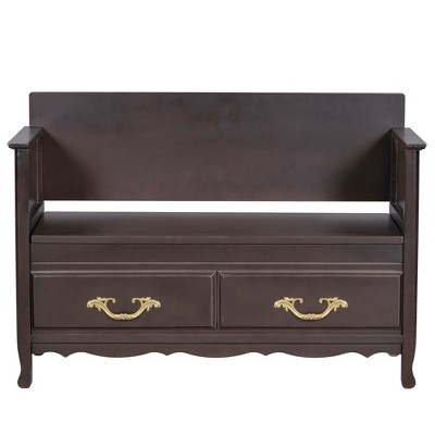 Infurnic Decorative Storage Cabinets Shoe Bench with Removable Cushion, Hidden Storage for Entrance and Living Room, Brown, 42"*17.5"*29.9"