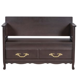 Infurnic Decorative Storage Cabinets Shoe Bench with Removable Cushion, Hidden Storage for Entrance and Living Room, Brown, 42"*17.5"*29.9" - 1 of 4