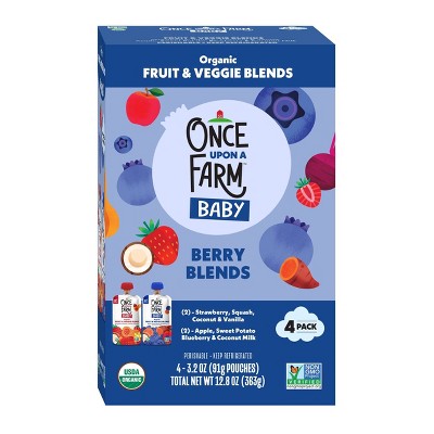 Once Upon a Farm Berry Blends Organic Baby Food Variety Pack - 12.8oz/4pk
