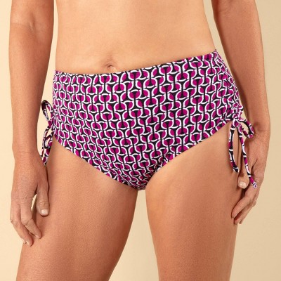 Lands' End Women's Geo Print Textured Bikini Bottom - Multi
