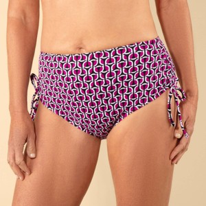 Lands' End Women's Geo Print Textured Bikini Bottom - Multi - 1 of 3