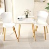 Resenkos Kitchen Table, Dining Table,Square Dining Table with Adjustable Foot Pads for Dining Room Kitchen-White - 2 of 4