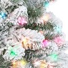 Puleo Pre-lit Flocked Virginia Pine Artificial Christmas Tree with Multicolor Lights - image 2 of 3