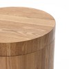 LuxenHome Modern MDF Wood Round Side Table with Ash Veneer, 18.5” Tall Brown - 3 of 4