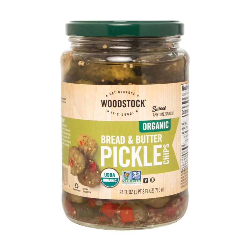 Woodstock Foods Organic Bread and Butter Pickle Chips - Case of 6/24 oz, 2 of 8