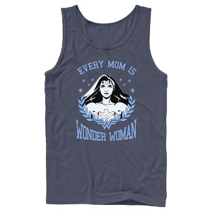 Men's Wonder Woman Every Mom Is Wonder Woman Black and White Tank Top - 1 of 4