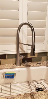 Kohler Graze® Single Handle Semi Professional Kitchen Sink Faucet with  21-9/16 Spout, Vibrant Stainless