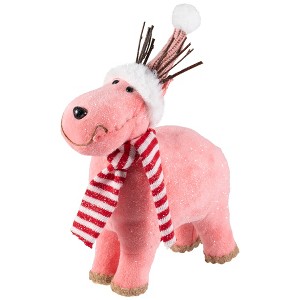 Northlight Glittered Reindeer in Winter Hat and Scarf Christmas Figure - 9" - 1 of 4