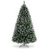 HOMDOX 6ft Spray White Artificial Christmas Tree, Premium Unlit Hinged Design, 756 Dense Branches Holiday Décor Tree w/51 Pine Cones, Foldable Base - 2 of 4