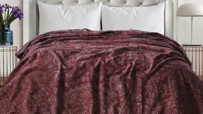 Organic Cotton King Size Reversible Paisley Blanket
