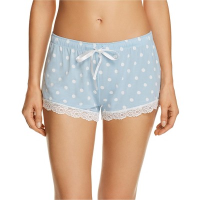 P.J. Salvage Womens Dotted Lace Trim Pajama Shorts