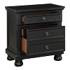 Vynxaria Casual Transitional Nightstand - Black Finish, 2 Dovetail Drawers, Bun Feet, Antique Bronze Knobs, Bedroom Bedside Table - 4 of 4
