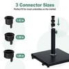 Aoodor 39 lb Outdoor Patio Umbrella Base, Heavy Duty Square Concrete Umbrella Stand, Market Umbrella Pole Stand for Deck, Poolside, Balcony-Black - 4 of 4