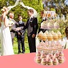 Multi layer circular acrylic paper cup cake tree tower display stand pastry wedding birthday party display - 3 of 4