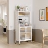 Fortune Candy 66" Tall Metal Pantry Cabinet with Wheels, Modern Kitchen Storage Sideboard, Adjustable Cupboard for Kitchen or Dining Room - 2 of 4