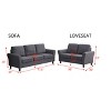 Linen Sofa Modern Couch Comfy Loveseat for Living Room, Office, Bedroom - 2 of 4