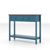 Ridstar 39.37 in. W Blue Console Tables with 2 Drawer & Bottom Storage Shelf - 2 of 4